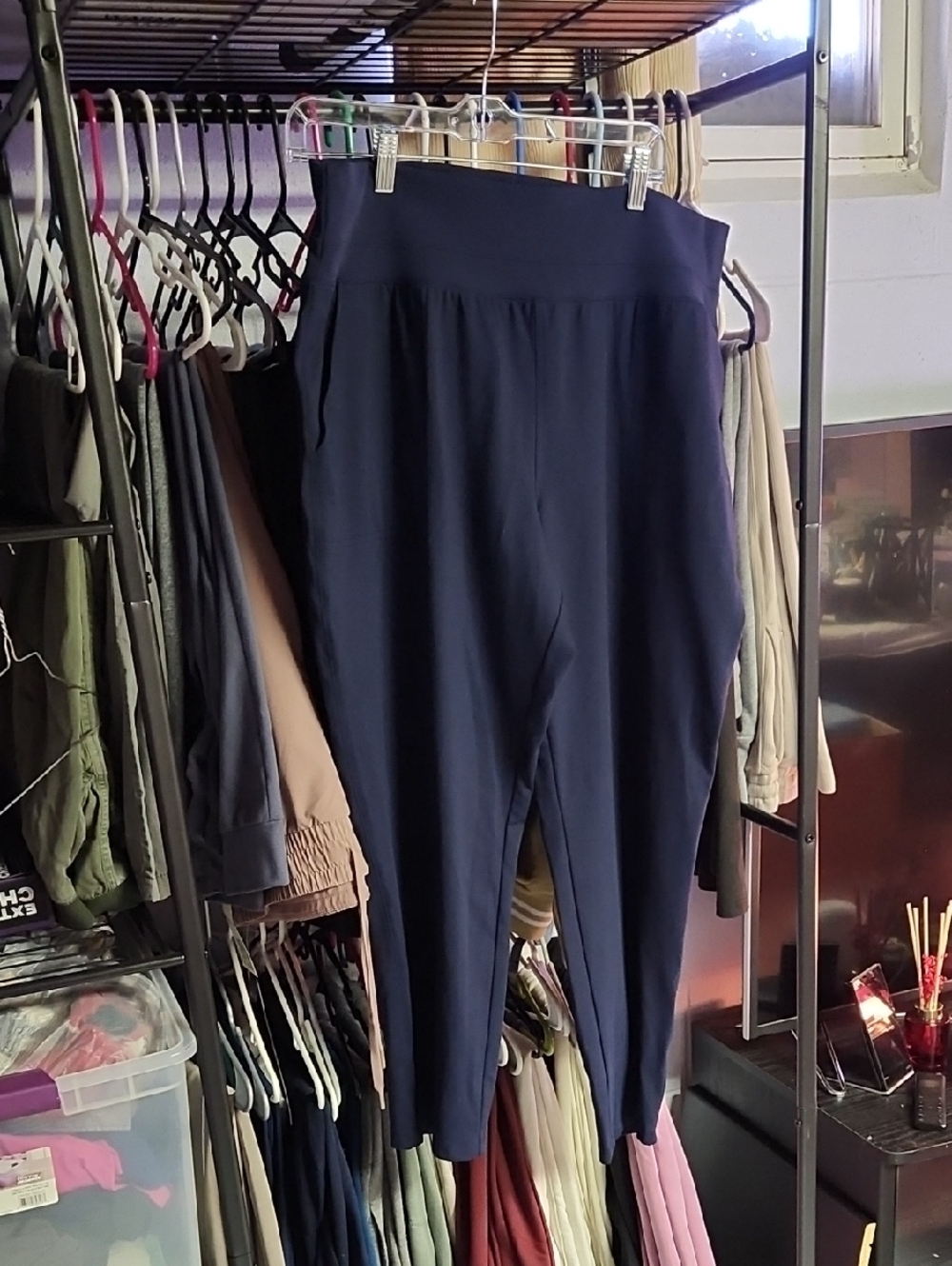 STYLUS Navy High-Waist Slim Pants